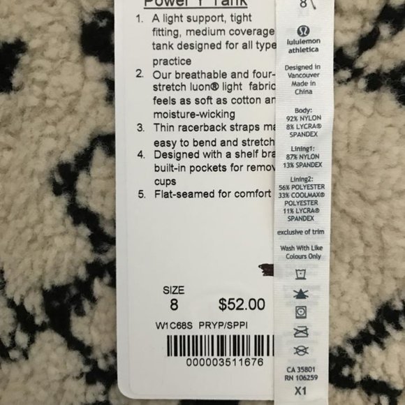 Lululemon Power Y tank Pretty Pink / Slalom Stripe Pretty Pink size 8 - Picture 6 of 9